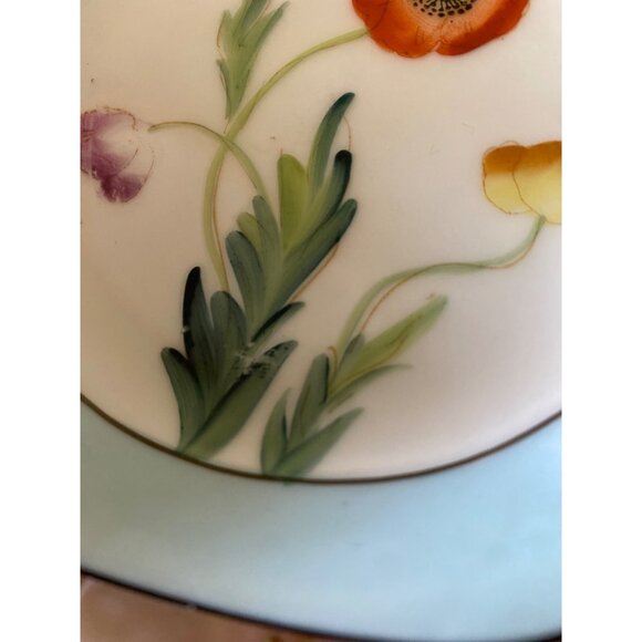 Vintage Hand-Painted Floral Porcelain Dish With Handles By Heinrich & Co Bavaria - Picture 7 of 10